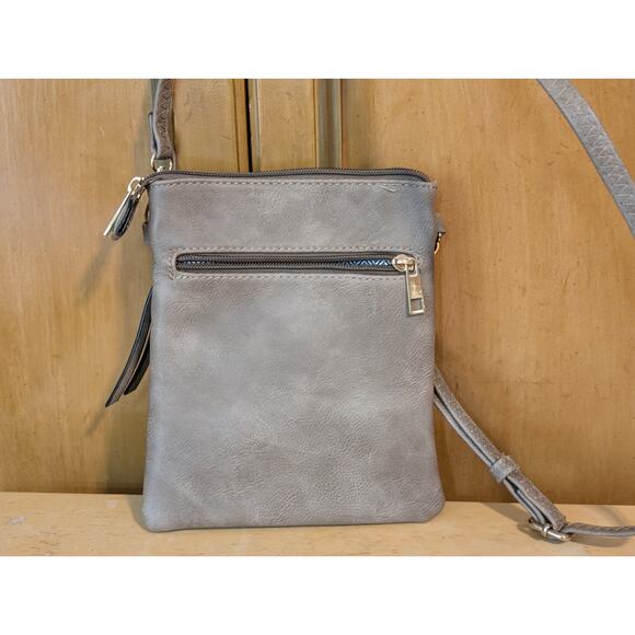 Beige Cross Body Faux Leather Compartment Purse - Picture 3 of 16